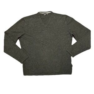 Hugo Boss 100% Cashmere Sweater XXL‎ Charcoal Gray VNeck Luxury Pullover